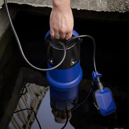 Prostormer 1HP 3700GPH Submersible Sump Pump with Automatic Float Switch | Blue Water Pump, Draining Transfer Clean & Dirty Water, for Pools/Ponds/Gardens/Flooded Cellars/Aquariums/Irrigation - color: Blue