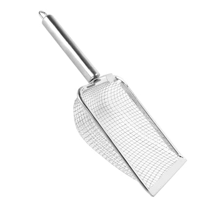 Stainless Steel Cat Litter Scoop | Rustproof & Simple to Maintain | Fine Holes for Effective Waste Removal | Hanging Hook for Storage/Reptile Litter Scoop