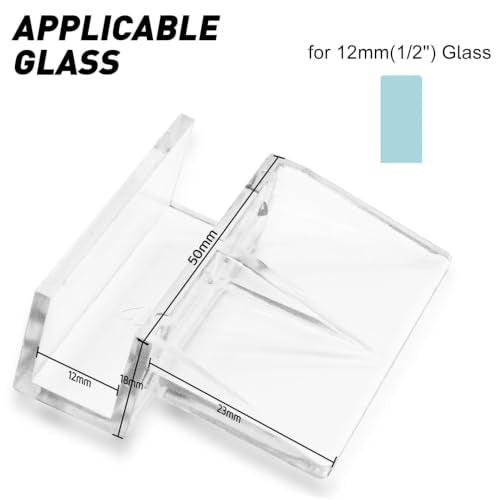LINLAN 1/2-inch 12 Pieces Aquarium Cover Bracket, Fish Tank Lid Clips Acrylic Aquarium Cover Clip Support Holder, for Rimless Aquariums - size: Fits 1/2" Glass