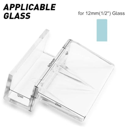 LINLAN 1/2-inch 12 Pieces Aquarium Cover Bracket, Fish Tank Lid Clips Acrylic Aquarium Cover Clip Support Holder, for Rimless Aquariums - size: Fits 1/2" Glass