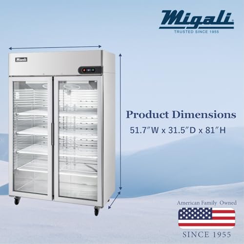 C-2FG-HC Two Glass Door Reach-In Freezer, 49 cu/ft, Stainless Steel Interior and Exterior, Auto Defrost, Digital Temperature Display, Door Locks