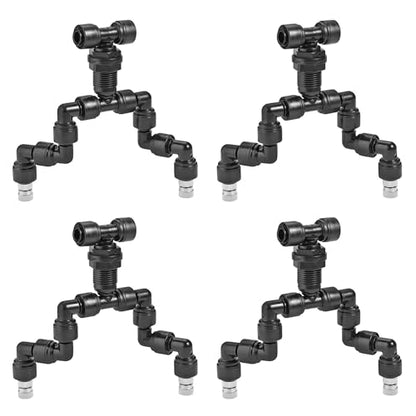 CozyCabin 4Pcs Double Reptile Mister Nozzles, 1/4'' Reptile Misting Spray Nozzle 360 Degree Adjustable Detachable Nozzle - Fine Mist Fogger for Terrarium, Aquarium Rainforest - size: 4pcs Dual Head