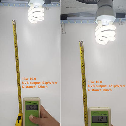 Leoterra 13W 10.0 UVB Bulb – Compact Reptile uvb Light for Bearded Dragon & Green Iguana Hatchlings, Chameleons (Juvenile) & Box Turtles | High Output E26 UVB Lamp(110V) - size: 13w 10.0