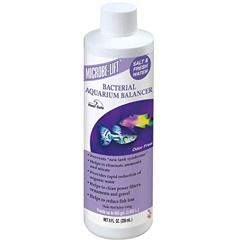 MICROBE-LIFT Bacterial Cleaner and Balancer for Salt and Fresh Water Tanks and Aquariums, Reduces Organic Waste and Prevents New Tank Syndrome, 8oz - size: 8 Ounces