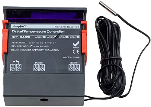 AC 110V Fahrenheit Digital Temperature Controller 10A | 1 Relay, with NTC 10K Sensor Probe