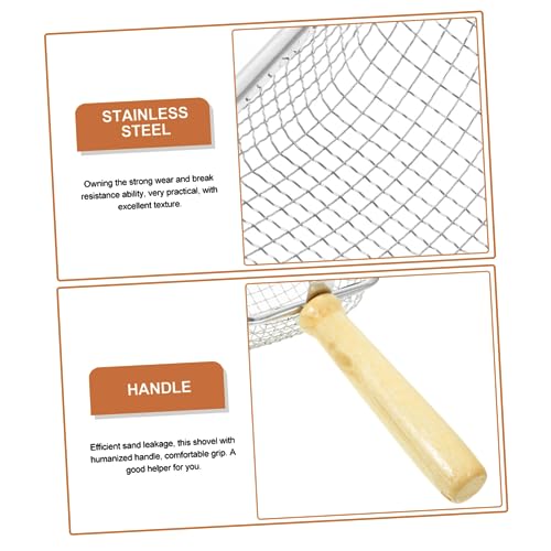 Mikikit Cat Litter Scoop with Wood Handle Ergonomic Design for Easy Pet Waste Cleaning for Reptile Terrariums and Animals Durable and Wear Litter