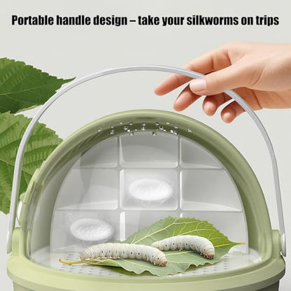 Silkworm Transport Container Breathable Clear Terrarium | Silkworm Reptile Cage Hatching Box for Pet Spiders Frog Scorpion Small Animal Science Project Classroom School Boys Girls