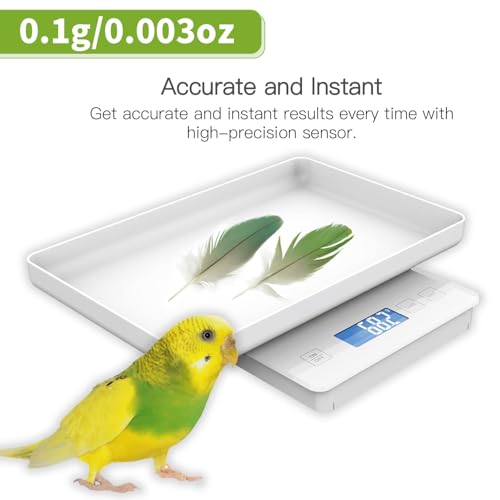 11lbs/0.1g Pet Scale for Small Animal, Whelping Scale, Guinea Pig Weighing Scale, High Precision 0.003oz, Suitable for All Newborn Pets, Kittens, Turtles, - color: White 0.1g