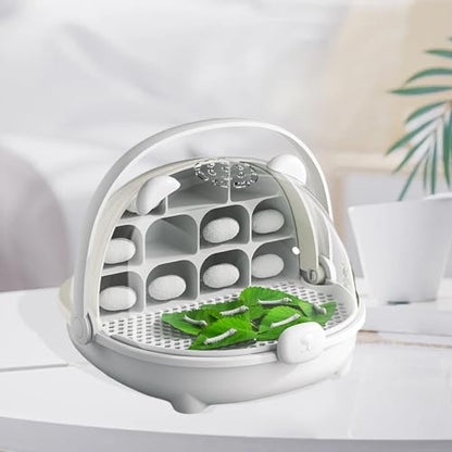 Gralara Silkworm Breeding Box Insect Feeding Box Habitat Cage Transparent Silkworm Hatching Container Small Animal Breeding Case, Gray - color: gray