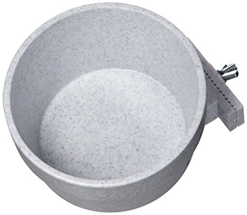 Lixit Quick Lock Removable Cage Bowls for Rabbits, Guinea Pigs, Gerbils, Ferrets, Dogs, Cats, Birds, and Other Small Animals - Made in USA (Gray, 20 Ounce) - size: 20oz