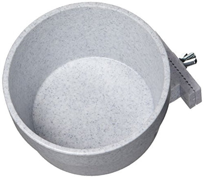 Lixit Quick Lock Removable Cage Bowls for Rabbits, Guinea Pigs, Gerbils, Ferrets, Dogs, Cats, Birds, and Other Small Animals - Made in USA (Gray, 20 Ounce) - size: 20oz
