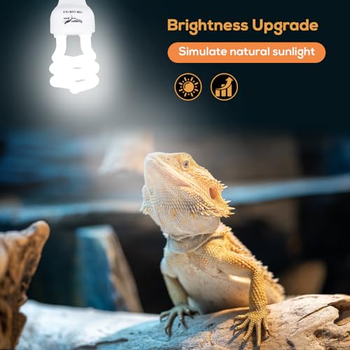 UVB Bulb for Reptiles, 10.0 13W UVB Light for Reptiles, Hygger zoo UVA UVB Reptile Light Bulb Reptile UVB Bulb UVB Light for Bearded Dragon Turtle Lizard Reptile Lamp Terrarium Lamp for Desert Reptile - size: 10.0-5.3 Inch