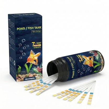 7-in-1 Aquarium Test Strips, 100 Count Fish Tank Water Test Kit for Freshwater, Saltwater & Ponds, Tests pH, Nitrate, Nitrite, Chlorine, GH Hardness and KH Carbonate