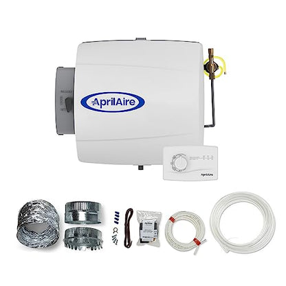 AprilAire 500M 12-gal. Whole-House Small Bypass Evaporative Humidifier with Manual Control for up to 3,600 sq. ft. + AprilAire Model 5843 Humidifier Installation Kit - style: Humidifier + Installation Kit