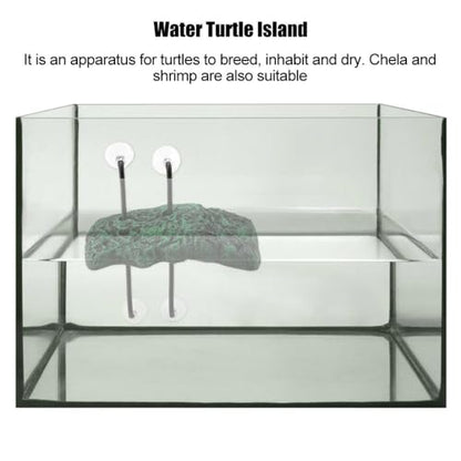 Automatic Turtles Basking Platform with Suction Cups Floating Dock for Semi Aquatic Reptiles, Amphibious Ramp for Tanks & Terrariums(L) - size: Large