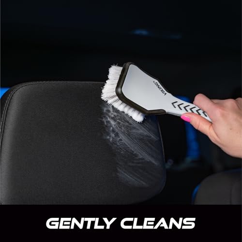 VIKING Upholstery Cleaner Scrub Brush Accessory for Cars | Cleaning Brush for Seat Covers and Car Detail Kit, Ergonomic Grip