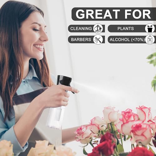 Spray Bottles For Hair, continuous spray bottle (200ml/6.8oz 2Pack) used for hair design, plants, cleaning, hair care and skin care, etc. – empty, reusable (Black&White) - color: Black&White