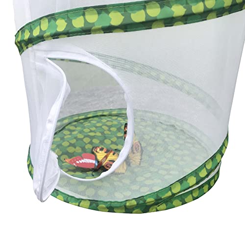 Butterfly and Insect Garden Habitat Mesh Cage Collapsible Design, Bug Terrarium Pop Up 12" x 14" Tall