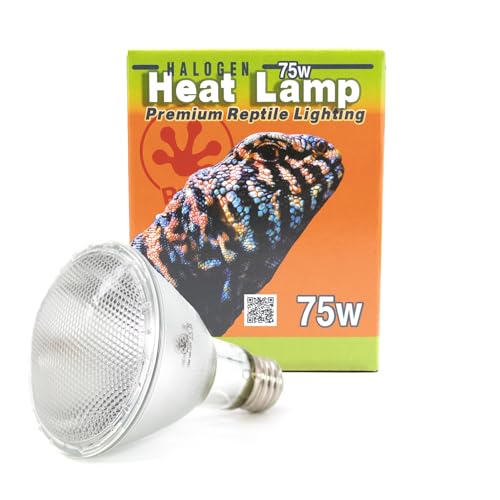 Pangea 75W Halogen Heat Lamp for Reptiles, Warming Infrared UVA Light | Designed for Ceramic Sockets - Reptile Enclosure Heat Lamp for Bearded Dragons, Leopard Geckos, Tortoises, Crested Geckos