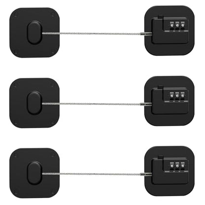 Refrigerator Lock, Combination Lock for Refrigerator Cabinets, Drawers, Heavy Duty Fridge Lock, Easy Install No Keys Needed, Black (Black-3Pack) - color: Black-3Pack