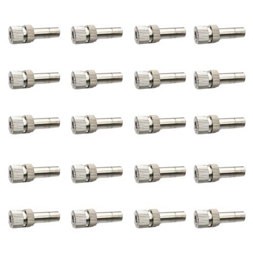 20PCS Misting Nozzles, Silver 6mm Misting Nozzles for Gardens, Landscaping, Setting up Greenhouse Watering Systems, Reptile Misting Systems, Home Irrigation Systems, Outdoor Cooling Systems - size: 20PCS
