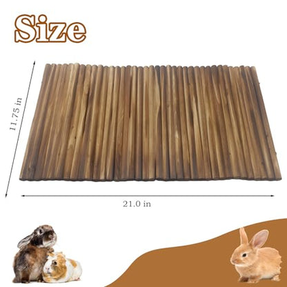 kathson Wooden Rabbit Hideout with Tunnel,Extra Large Bunny Bridge Guinea Pig Wood Ladder Flexible Hamster Ramp Small Animal Climbing Toys for Ferret Hedgehog Chinchillas and Other Rodents - size: XXL (40 x 27.5 inches)