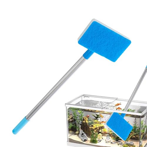 Fish Tank Cleaning Tools Rustproof Foldable Sponge Algae Scraper | Tank Cleaning Scrubber Brush for Aquarium Turtle Reptile Terrarium Home Kitchen Water Wall Betta