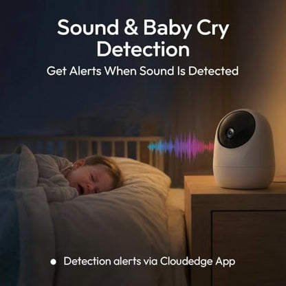 Rraycom 2Pack Indoor Security Camera 5G/2.4 GHz Wi-Fi, Baby & Pet Monitor | 360° PTZ, Motion Detection & Tracking,Human/Motion/Sound Detection,2-Way Talk, Night Vision, Works/Alexa,SD/Cloud - size: 2Pack