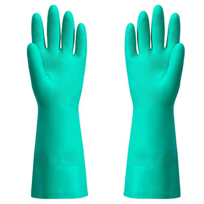 ThxToms Chemical Resistant Nitrile Gloves, Latex Rubber Free, 1 Pair, XL | 15mil,Reusable Heavy Duty Diswashing Gloves, Resist Household Acid, Alkali, Solvent and Oil, Skin-Friendly & Anti-Slip Design - size: X-Large (Pack of 1)