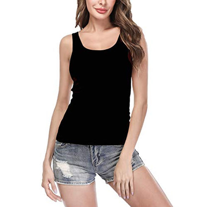 Camisoles for Women with Built in Bra,Basic Yoga Top Layering Tank Top Padded Bra Undershirt(S-3XL) - color: Black-1 Pack, size: Small