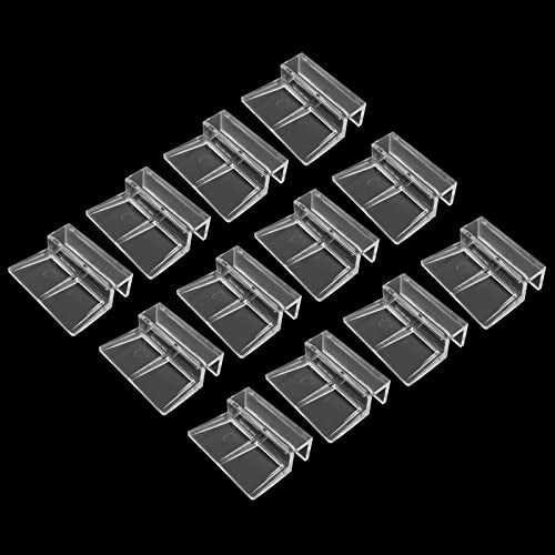 Aquarium Lid Clips, 10MM, 12 Pack | Clear Acrylic, DIY Aquarium Lid Holder, Fish Tank Support, Aquarium Glass Holder - size: 10MM