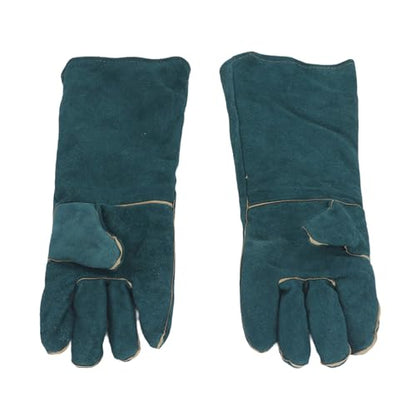 Focket Animal Handling Gloves, Thick Soft Cowhide Puncture Proof with PU Leather Lining for Cat Dog Snake Reptile