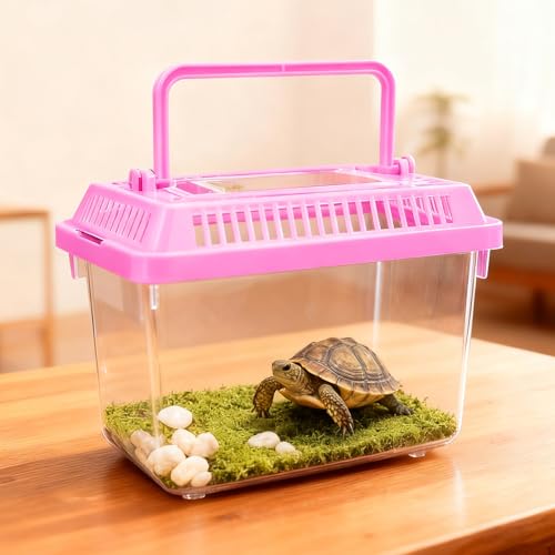 20 Pack Small Plastic Reptile Carrier, Tarantula Enclosure Breeding Box with Handle and Ventilation Lid, for Spider Lizard Turtle Hermit Crab Fish, 5.1 x 3.5 x 3.5 Inch, Multi-Color - size: 5.1 X 3.5 X 3.5 Inch
