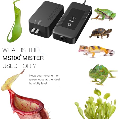 Automatic Reptile Misting & Humidifying System, Auto Rain Sprayer, 2 Nozzles, Auto Reptiles Mister for Terrariums, Chameleon Cages, Plants, Paludariums, Frog Snake Enclosures