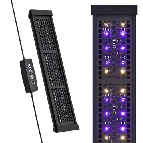 12 Inch LED UVB Reptile Light with 24H Cycle Timer & Dimmer | 12W UVA UVB Lamp, UVI Switching, Brightness Adjustment for Turtle, Bearded Dragon, Lizard and More(No Heat) - size: 12 inches