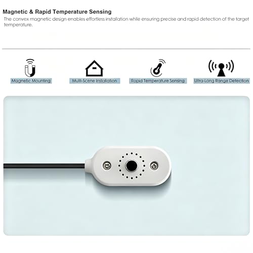5V USB Digital Temperature Controller | 0-60°C Thermostat Magnetic Probe | 2A 10W Adjustable Thermostat Socket with Magnetic Probe, for USB Fan, Reptile, Aquarium, Greenhouse & AV Cabinet Ventilation