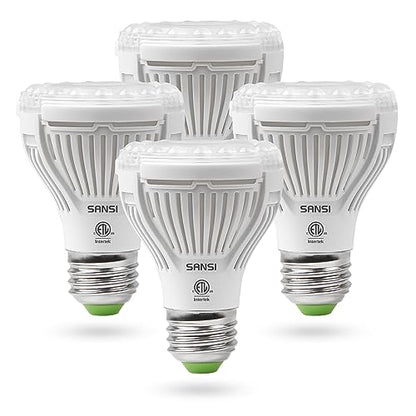 SANSI LED Grow Light Bulb for Seeds and Greens, Full Spectrum 10W Grow Light (150 Watt Equiv) with Optical Lens for Indoor Plant, High PPFD, E26 Base, 4-Pack - size: 4 Pack