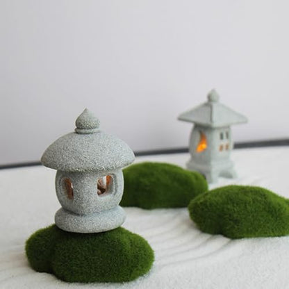 Japanese Pagoda LED Lamp Statue Figurine, LED Lantern Pagoda Statue Figurines for Home Table Decor - Style A - style: Style A