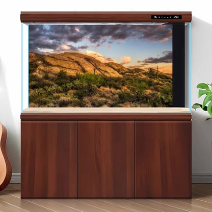 Reptile Terrarium Background Sunset Over Rocks Terrarium Background Reptile Tank Background Desert Thorns Rocky Bush Reptile Habitat Background Bearded Dragon Fish Tank Aquarium Background 24x12in - color: Gobi Grey, size: 24(W)x12(H)inches/ 60(W)*30cm(H)