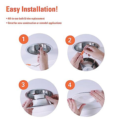 HALO RL 5/6 in LED Recessed Light Retrofit Selectable CCT 2700K, 3000K 3500K 4000K 5000K Dimmable Dim to Warm 900/1200 Lumens Wet Location Indoor Outdoor Ceiling Downlight RL56LS9FSD2W1EWH (Pack of 4) - size: 5/6 inch (Pack of 4), style: 900/1200 Selectab