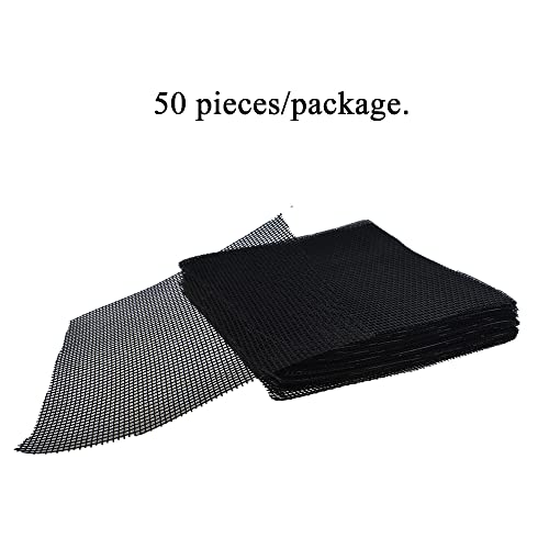 HAHIYO 50PCs 4Inch/10Cm Black Square Glassfibre Flower Pot Hole Mesh Pad Bottom Grid Mat Bonsai Drainage mesh Hole Screens Gasket Prevent Soil Loss Breathable Gasket Drainage Netting for Bonsai - size: Square-4In-50P