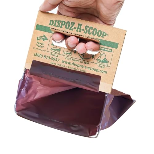 Dispoz-A-Scoop® 8 Pack"Scoop-Seal-Dispose” Dog Pooper Scooper with Bag Attachment, No-Touch Pooper Scoopers Solution, Portable Pooper Scooper for Dogs Large and Small, Dog Poop Scooper for Yard Walk - style: 8 bags