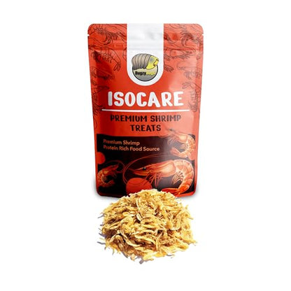 Isocare Premium Dried Shrimp Treats Protein Rich Food Source for Isopods, Reptiles, Lizards, Birds, Fish, Aquatic Turtles, Amphibians, Feeders, Invertebrates, Turtles