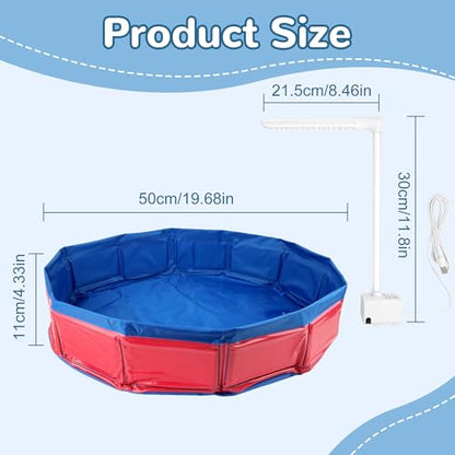 FlidRunest Large Electric Bearded Dragon Pool, Foldable Bearded Dragon Electric Bathtub, Bearded Dragon Pool, Bearded Dragon Swimming Pool with Faucet, Bearded Dragon Accessories Bath Tub