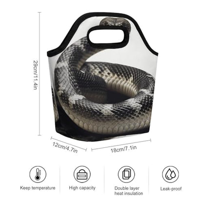 Cobra Snake Lunch Bag for Women/Men, Lunch Box Bag Insulated, Lunch Tote Reusable Portable for Work Outdoor Travel And Picnic Beach