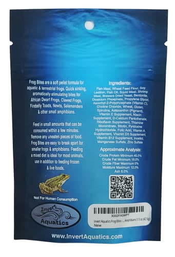 Frog Bites - Moist Pellet Sinking Diet for Frogs & Small Amphibians (1.5 oz (42.5g))