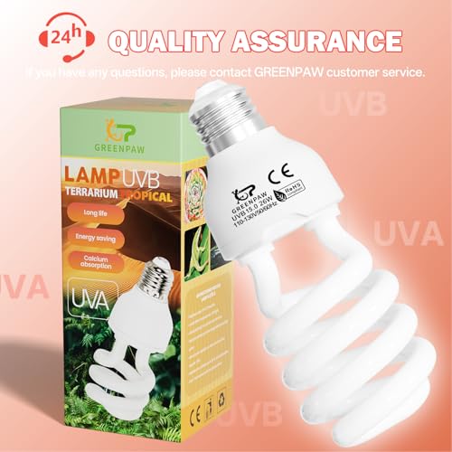 UVB Light for Reptiles 15.0: 26W UVA UVB Reptile Light Bulb for Intense Desert Species - Reptile UVB Light Terrarium Compact Fluorescent Lamp for Reptile and Amphibian with Free UV Sensor Card - size: 6.5INCH-15.0