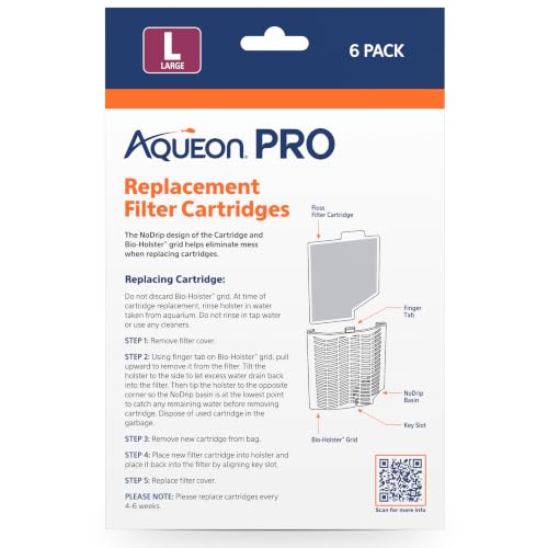 Aqueon PRO Replacement Filter Cartridges Large 6 Pack - size: 6 Pack, style: Pro