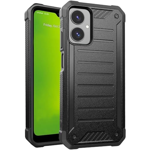for Cricket Icon 2026 (Regular Version) Premium Tough Hybrid Cover Phone Case + Extreme Band (Black) - color: Black