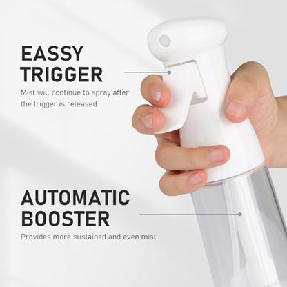 Bealee Spray Bottle for Hair, Continuous Mister, Fine Mist, 2 Pack, 6.8 Oz | Ultra-Fine Mist, Continuous Spray, Leak-proof Misting for Hairstyling, Barbers, Salons, Essential Oil, Cleaning, Planting - color: Black & White, 2 Pack